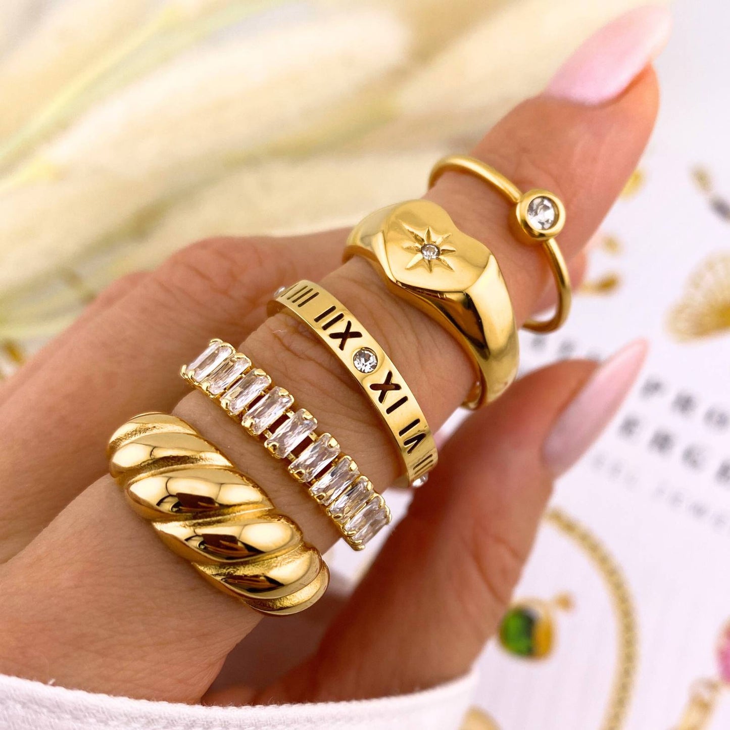 18K gold plated Stainless steel finger ring, Intensity - ZION GLAM JEWELRY
