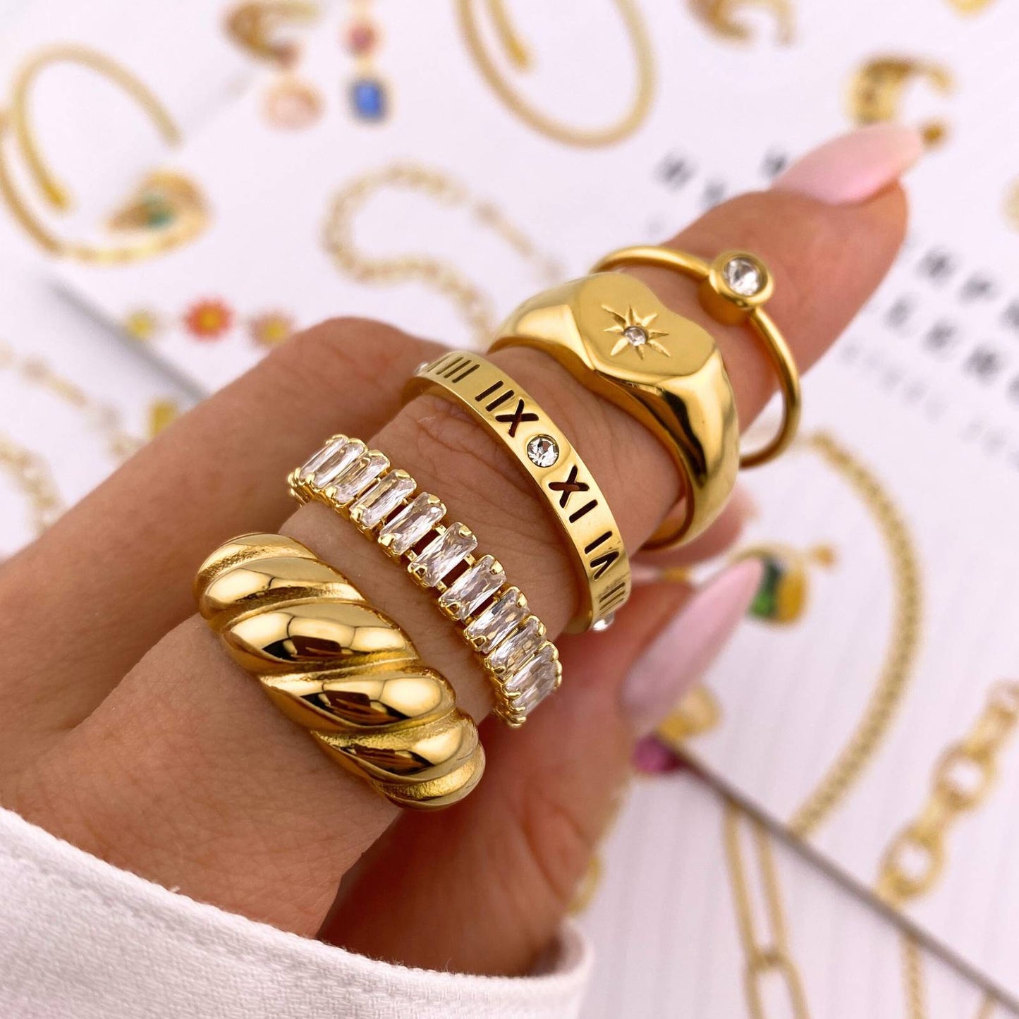 18K gold plated Stainless steel finger ring, Intensity - ZION GLAM JEWELRY