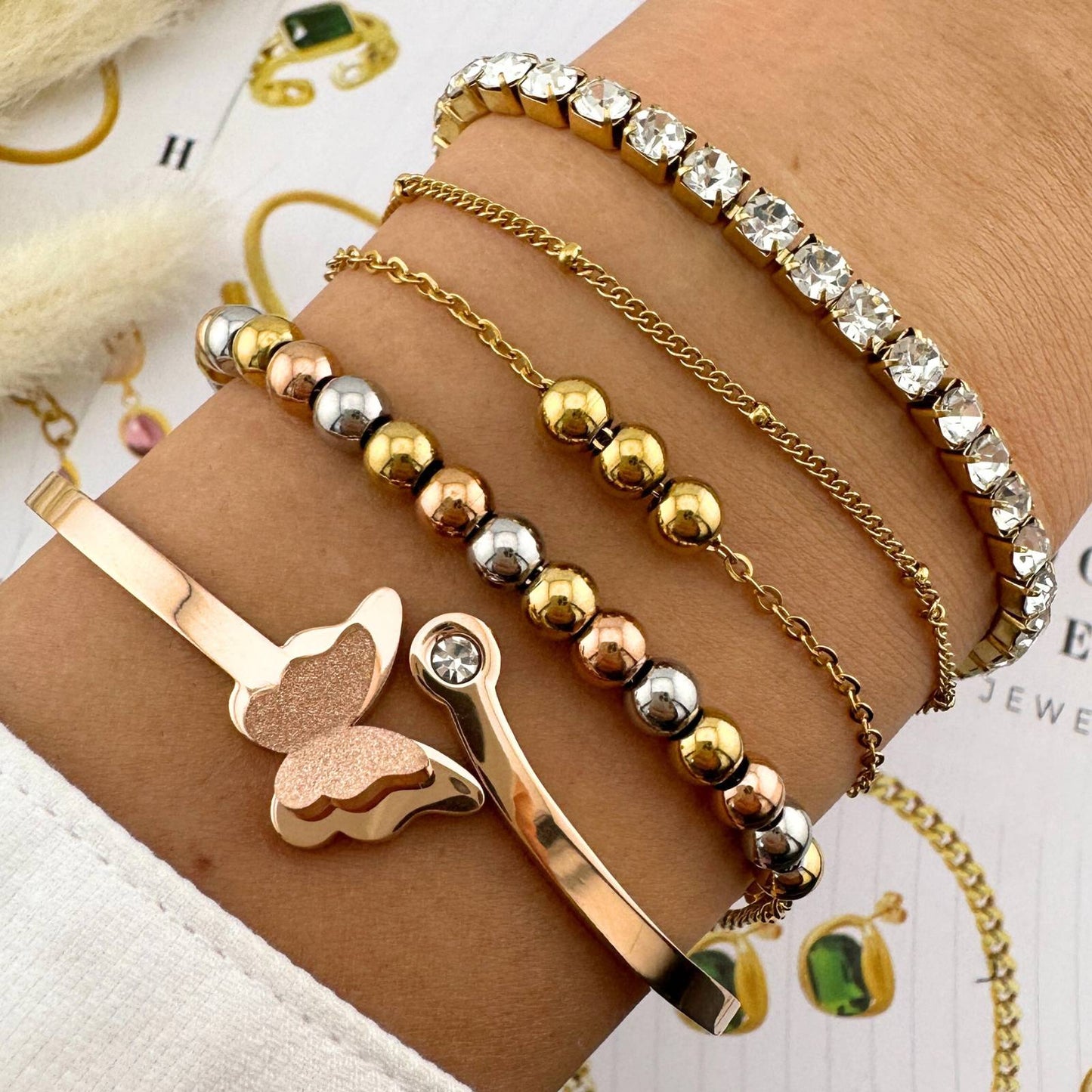 18K gold plated Stainless steel bracelet, Intensity - ZION GLAM JEWELRY