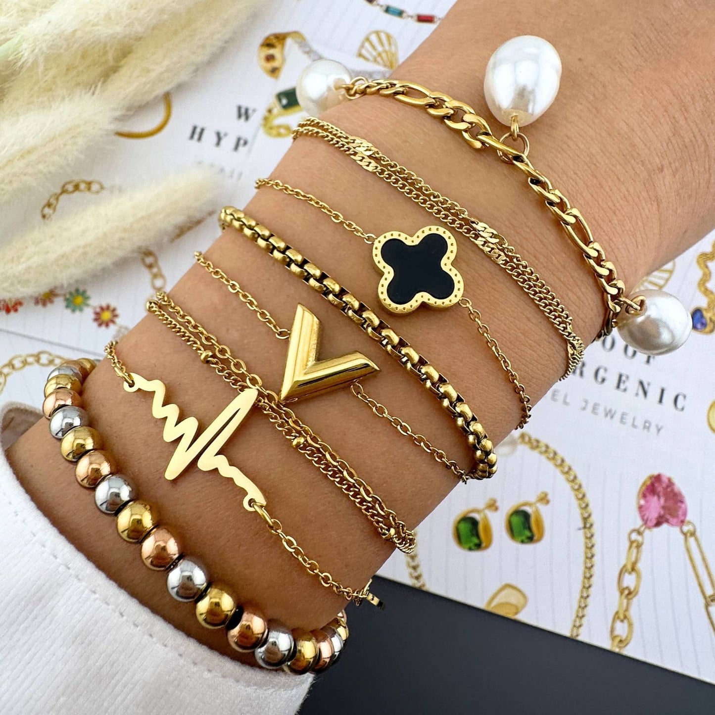 18K gold plated Stainless steel bracelet, Intensity - ZION GLAM JEWELRY