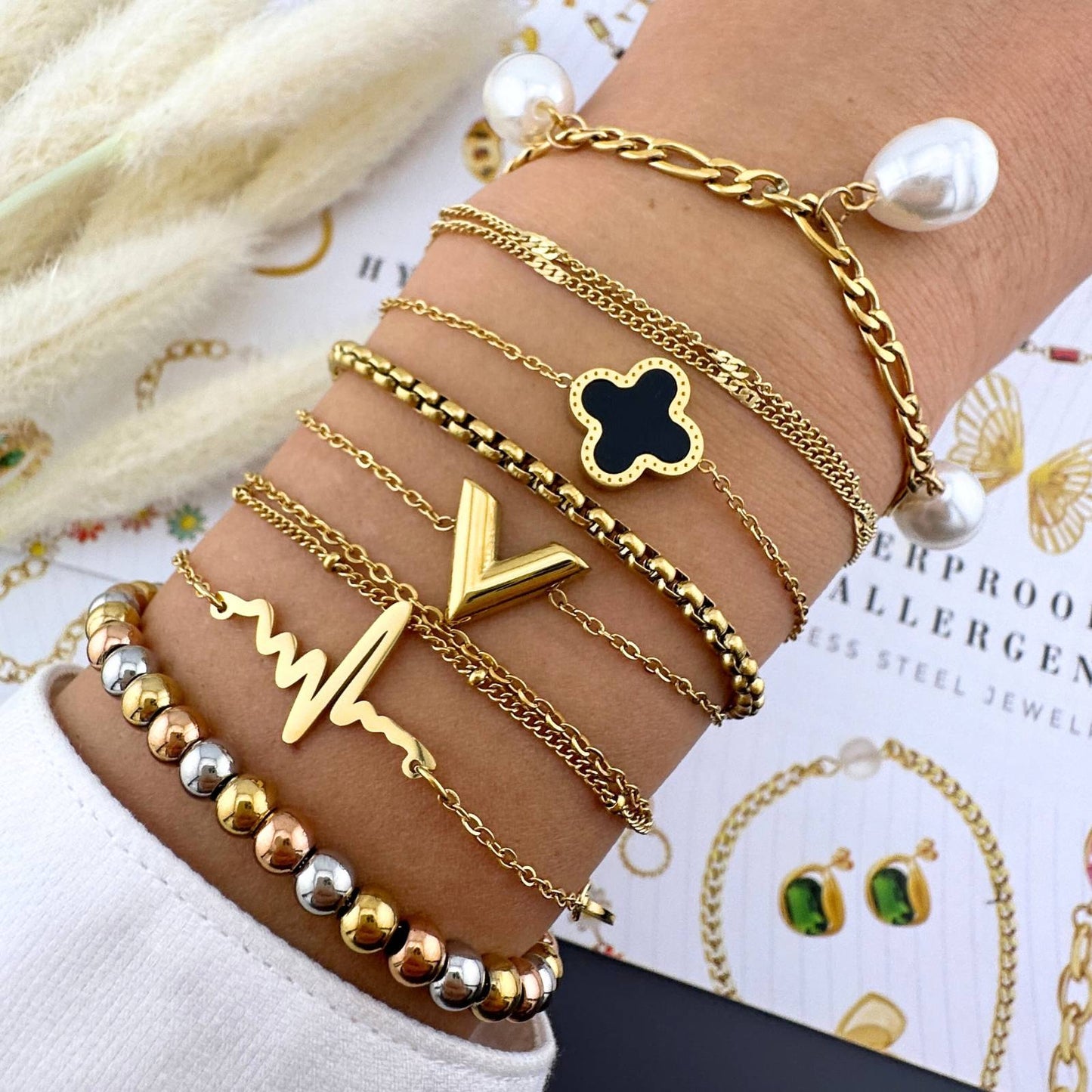 18K gold plated Stainless steel bracelet, Intensity - ZION GLAM JEWELRY