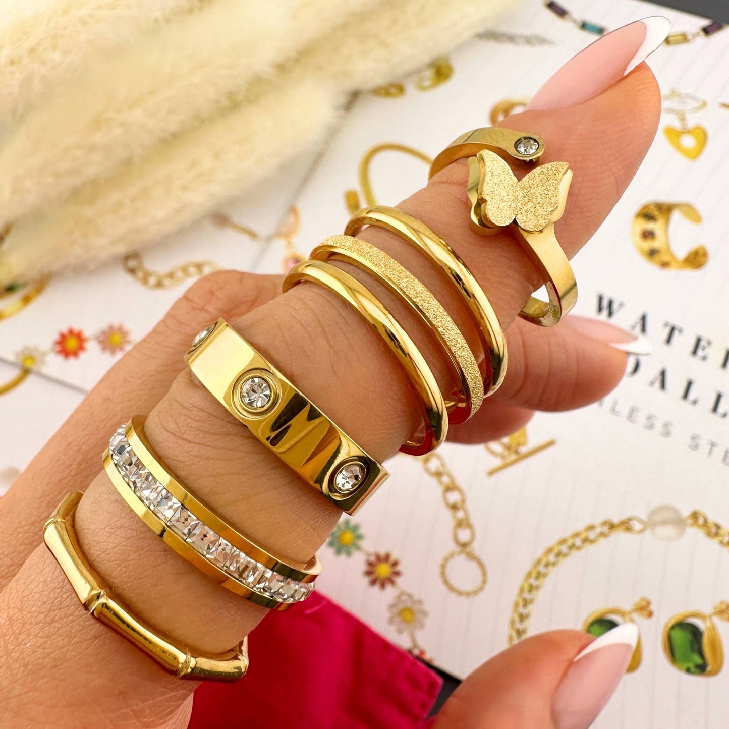 18K gold plated Stainless steel finger ring, Intensity - ZION GLAM JEWELRY