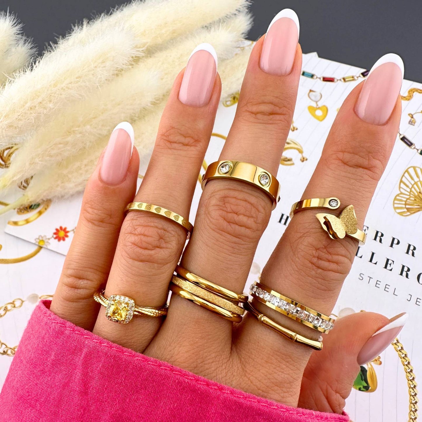 18K gold plated Stainless steel finger ring, Intensity - ZION GLAM JEWELRY