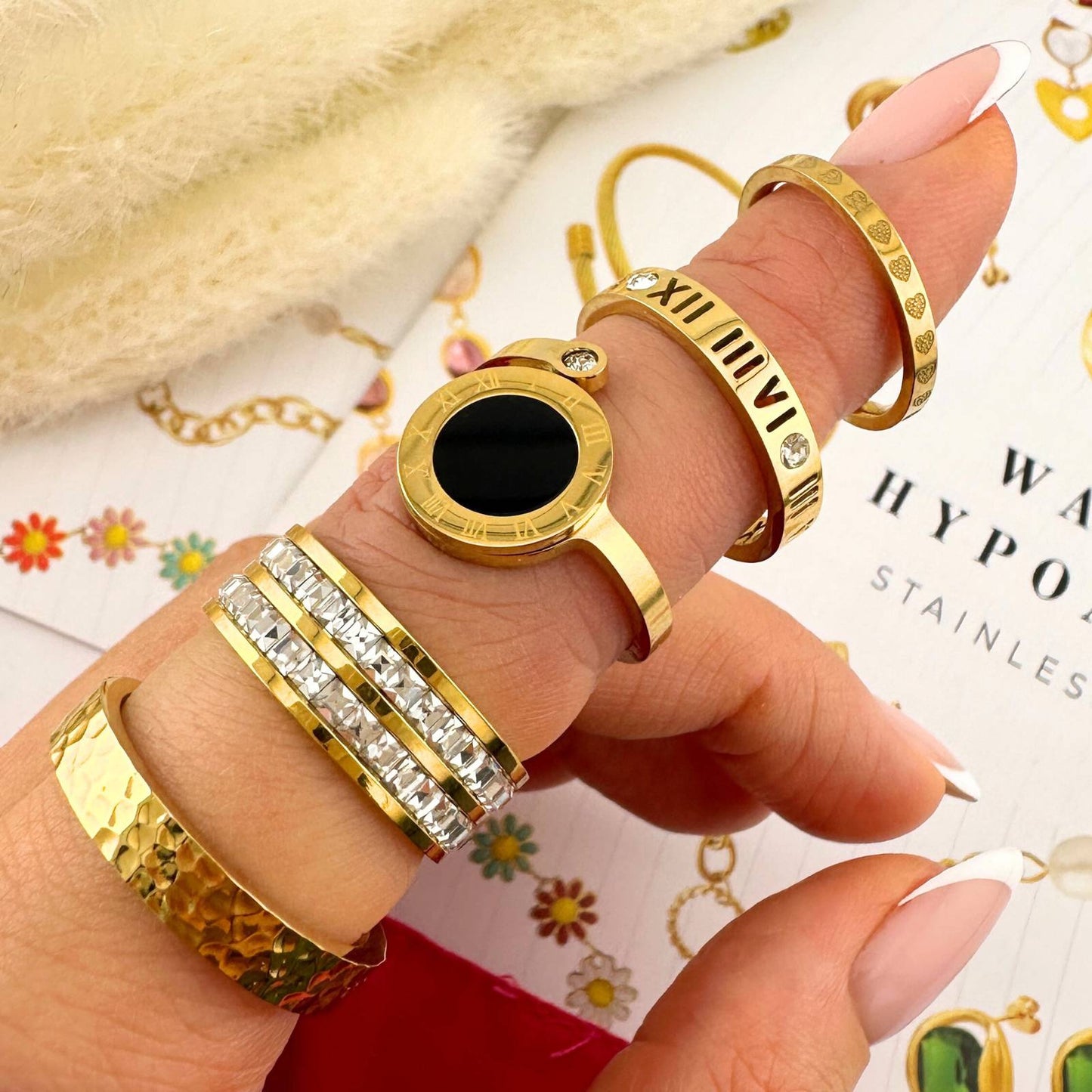 18K gold plated Stainless steel finger ring, Intensity - ZION GLAM JEWELRY