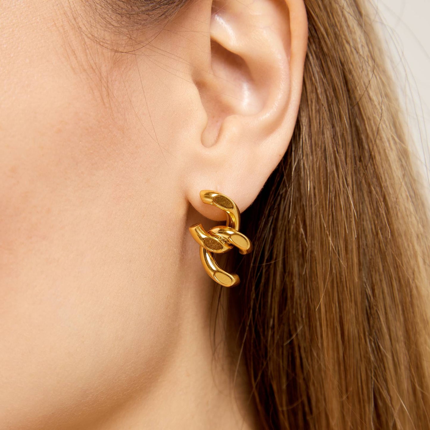 18K gold plated Stainless steel earrings, Intensity - ZION GLAM JEWELRY