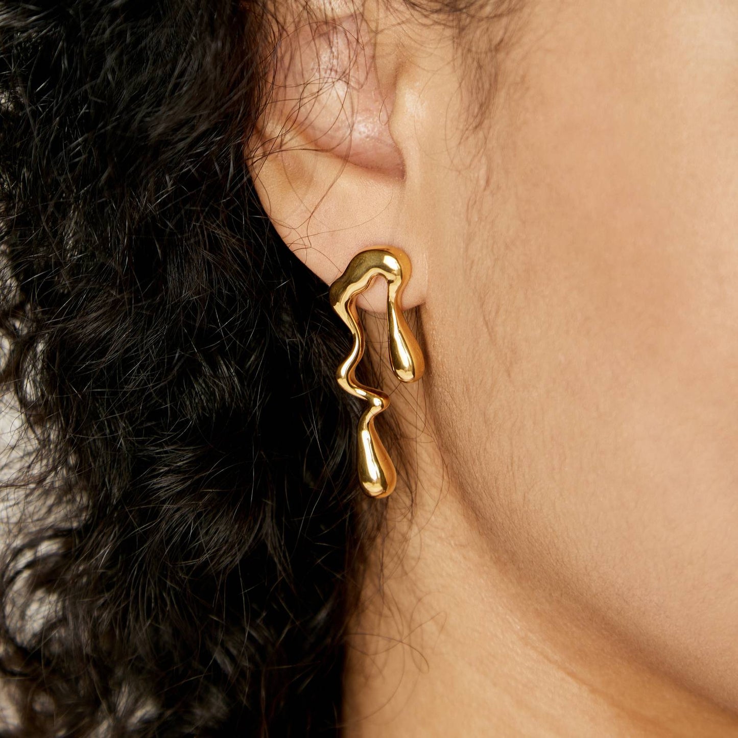 18K gold plated Stainless steel earrings, Intensity - ZION GLAM JEWELRY