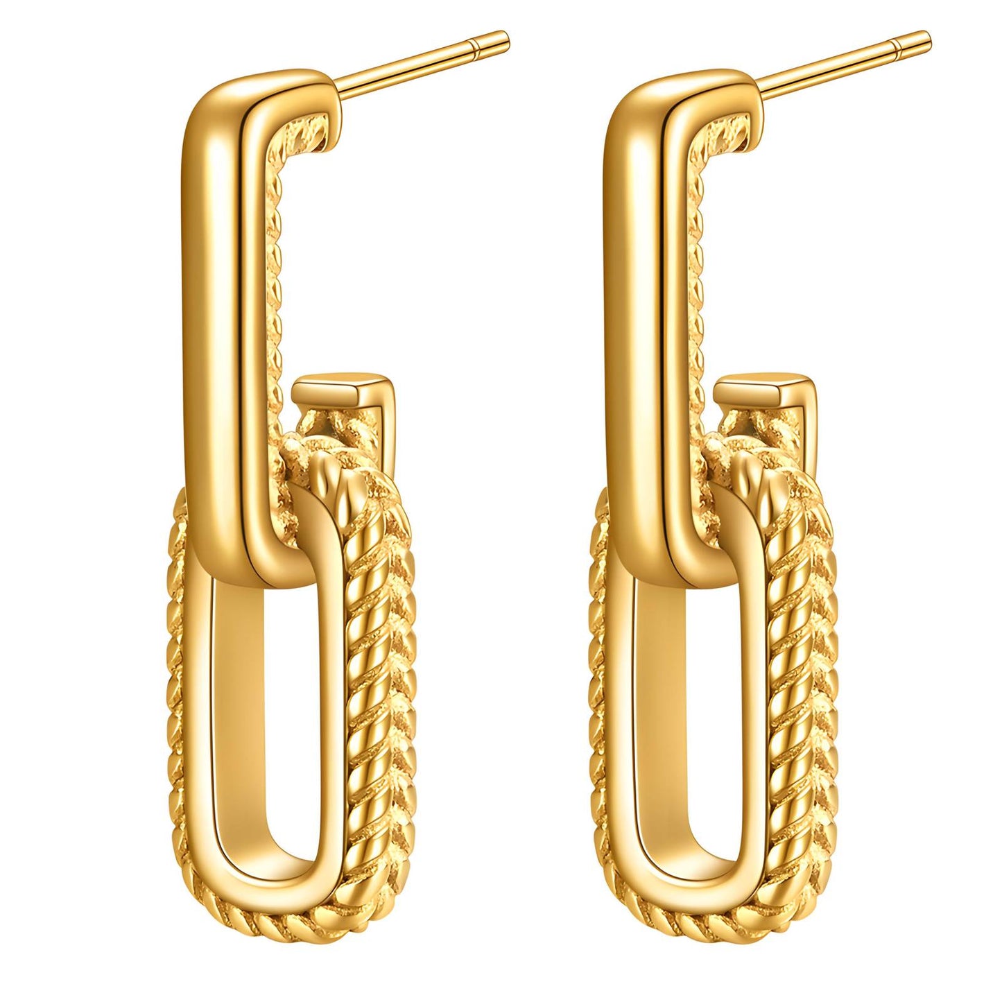 18K gold plated Stainless steel earrings, Intensity - ZION GLAM JEWELRY