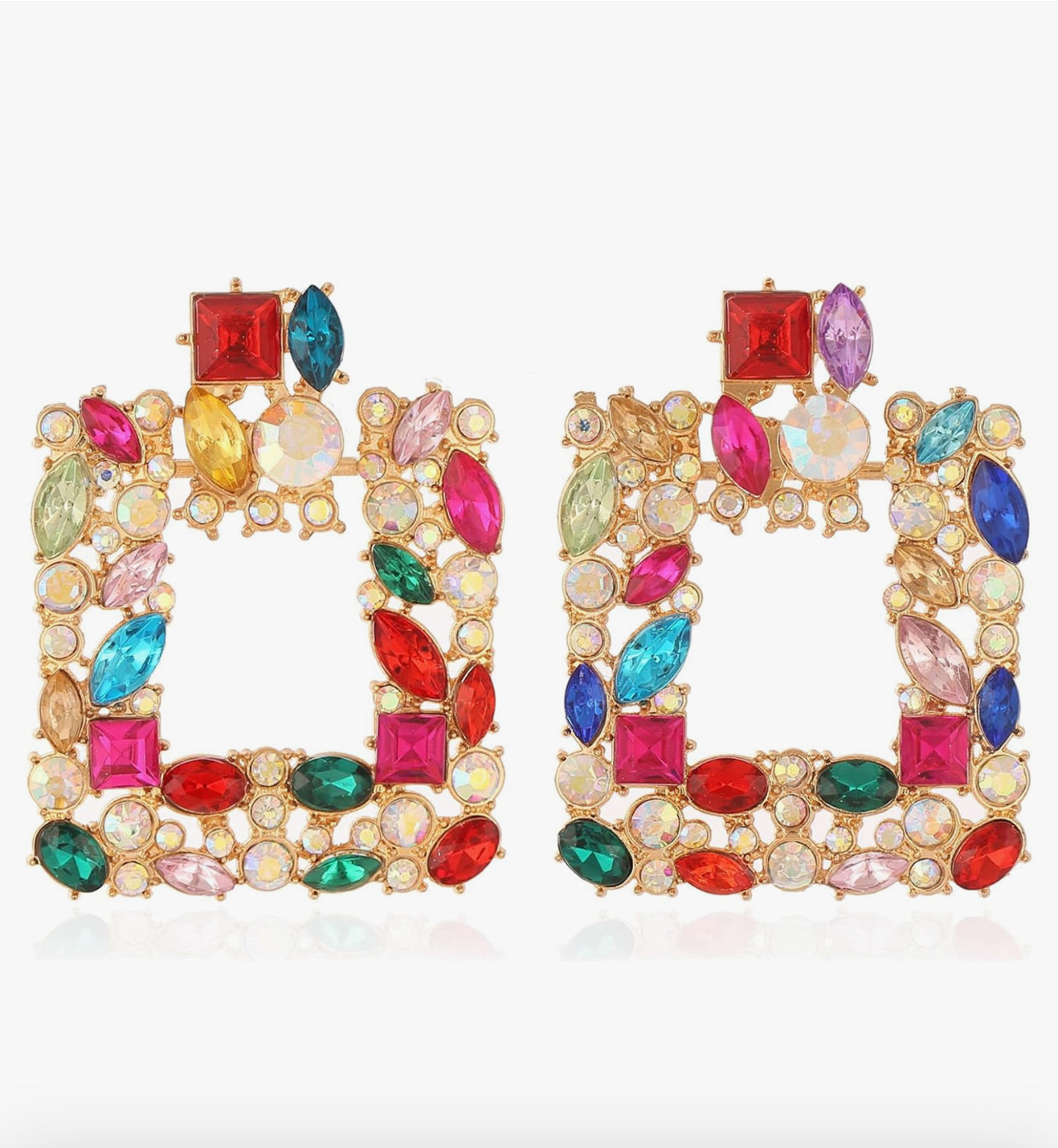 Rhinestone square - ZION GLAM JEWELRY