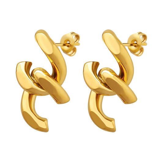 18K gold plated Stainless steel earrings, Intensity - ZION GLAM JEWELRY