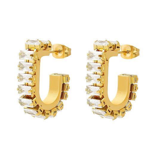 18K gold plated Stainless steel earrings, Intensity - ZION GLAM JEWELRY