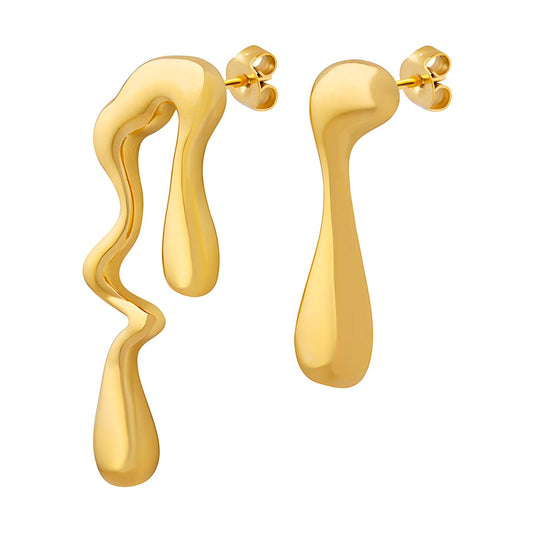 18K gold plated Stainless steel earrings, Intensity - ZION GLAM JEWELRY