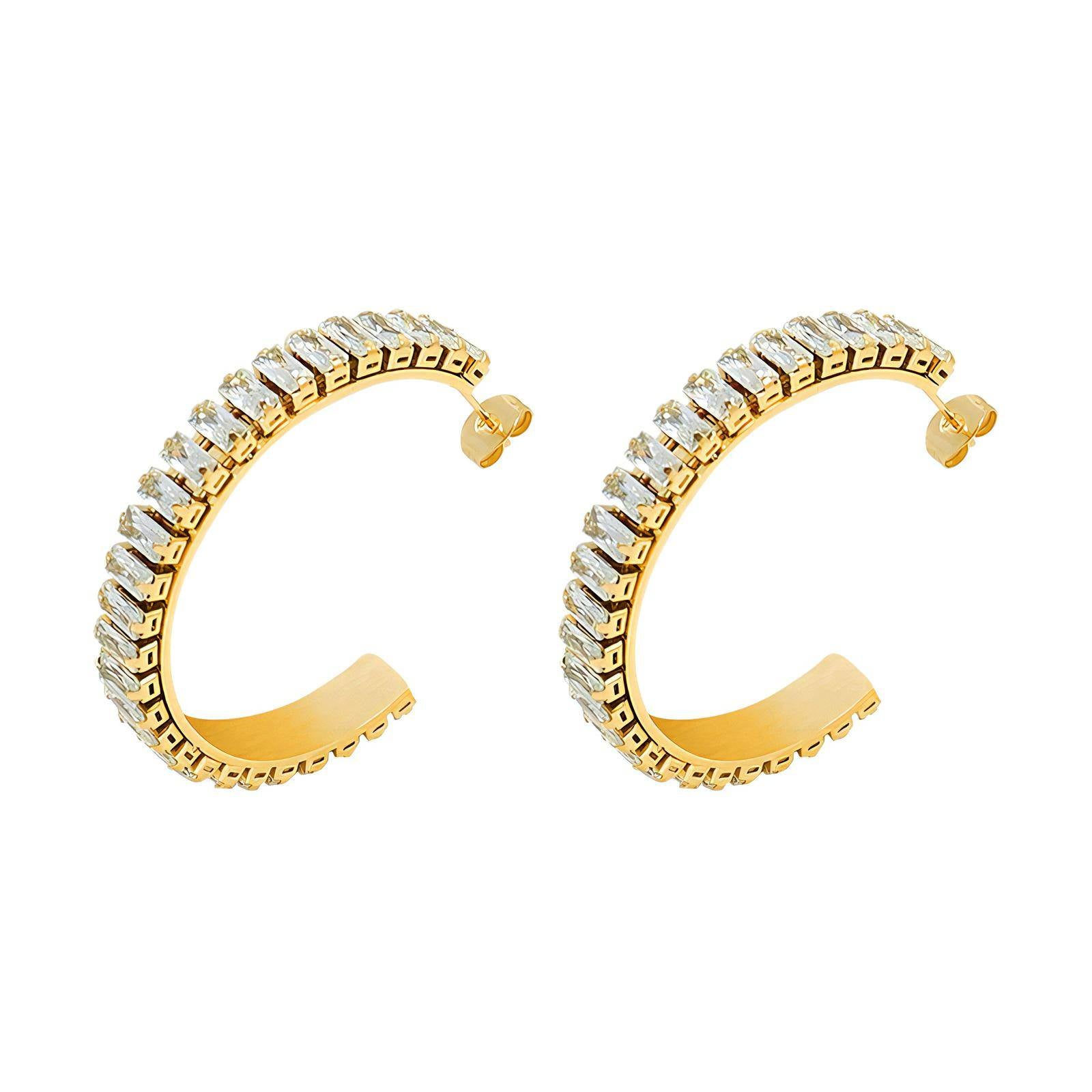 18K gold plated Stainless steel earrings, Intensity - ZION GLAM JEWELRY