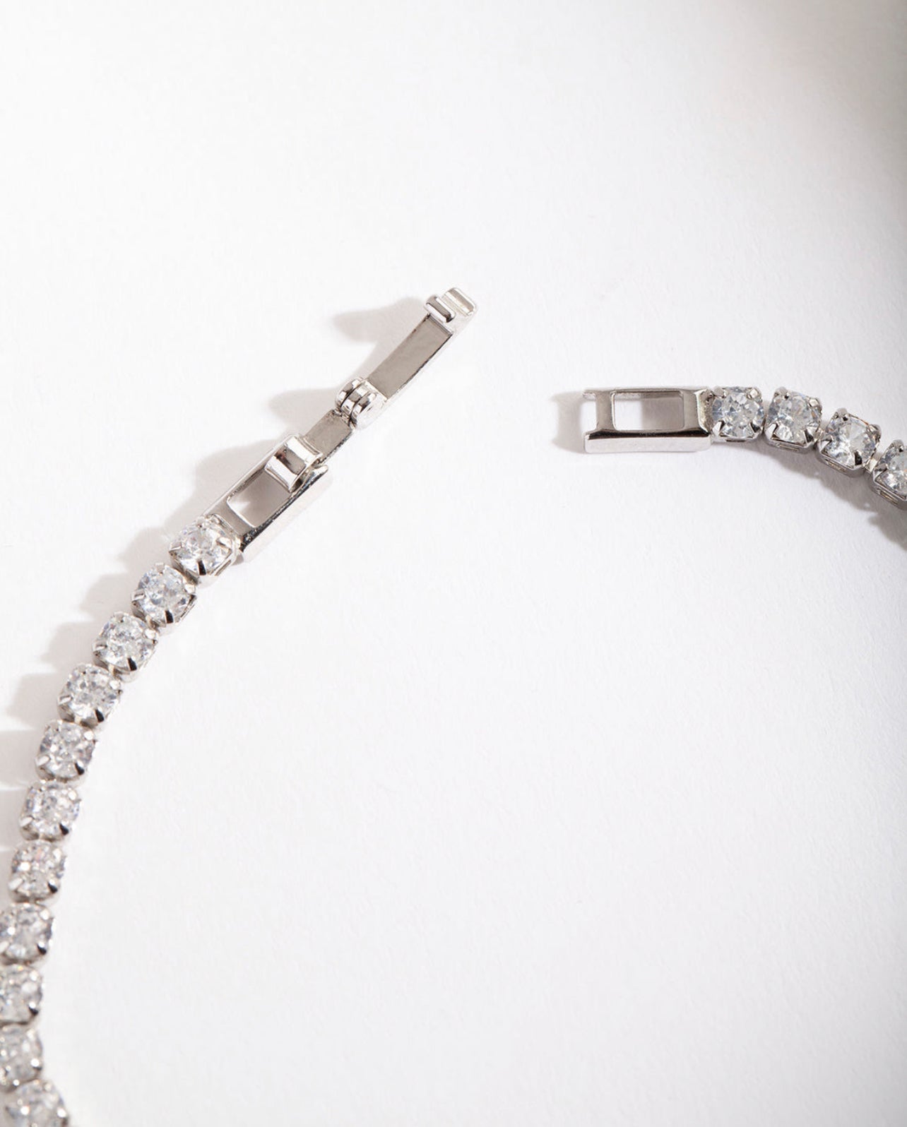 Silver Diamond Simulant Earrings and Bracelet set