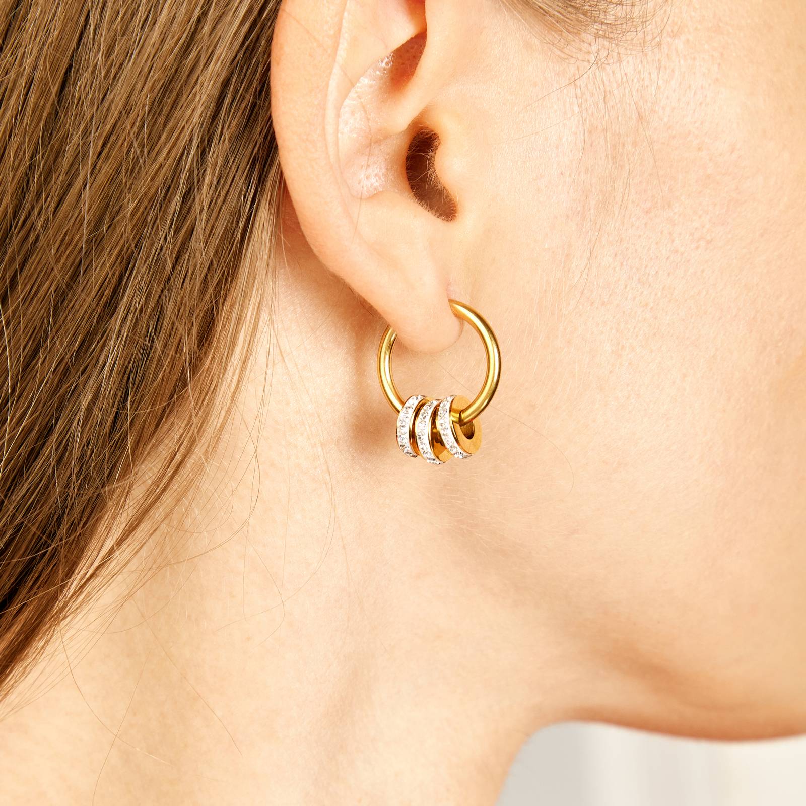 18K gold plated Stainless steel earrings, Intensity - ZION GLAM JEWELRY