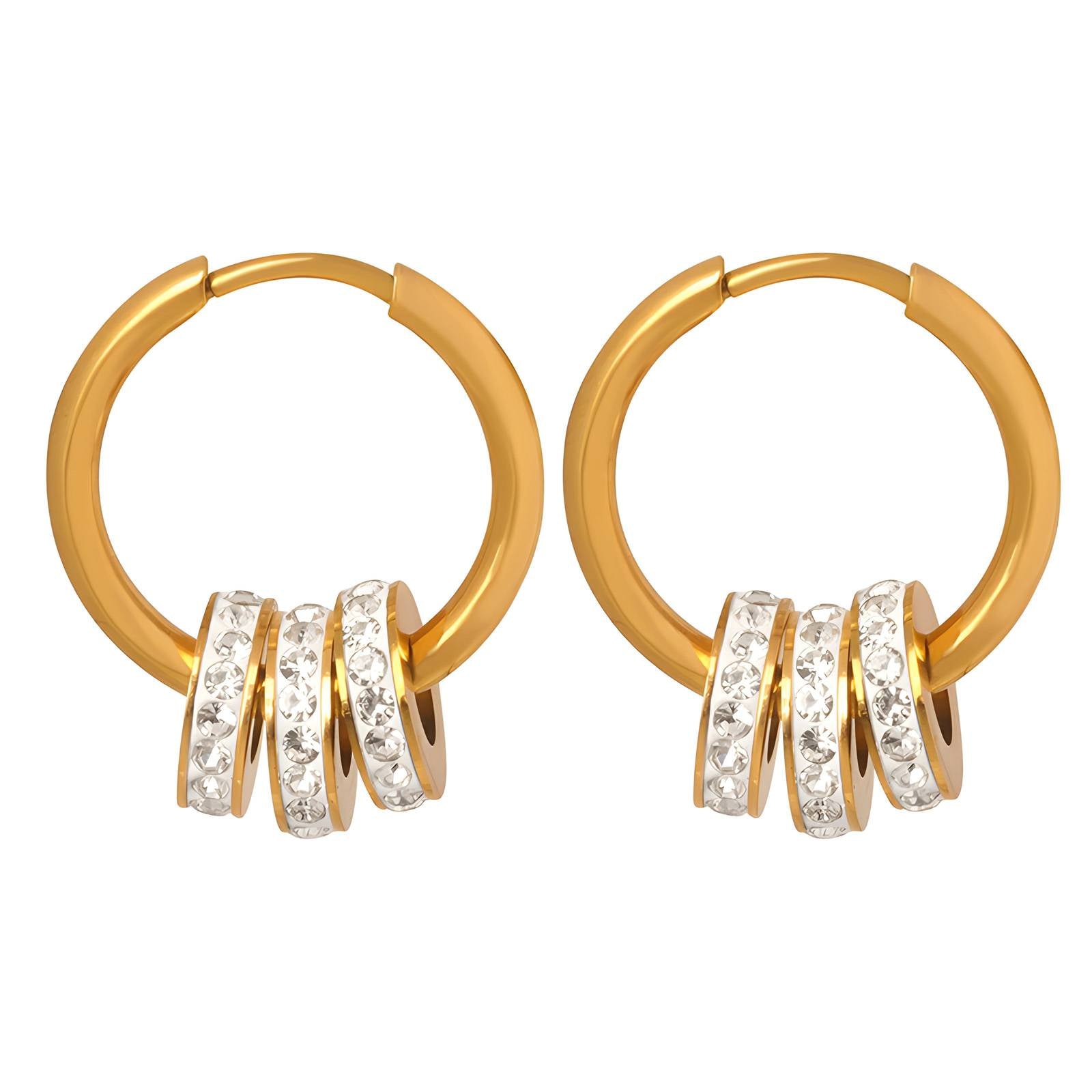 18K gold plated Stainless steel earrings, Intensity - ZION GLAM JEWELRY