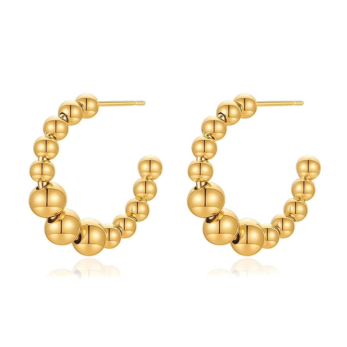 18K gold plated Stainless steel earrings, Intensity - ZION GLAM JEWELRY