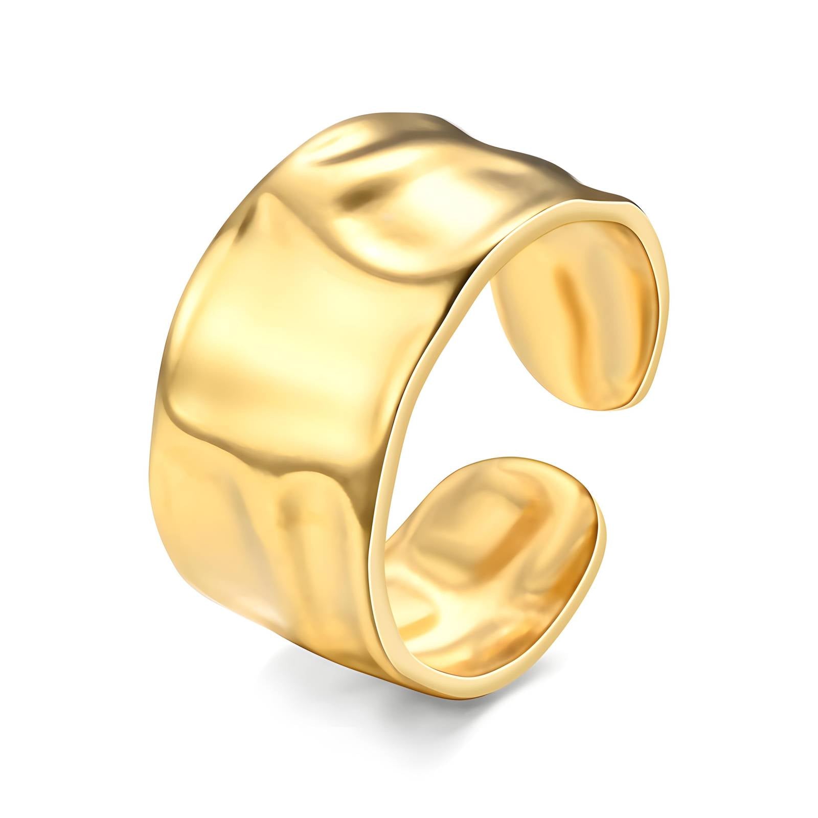 18K gold plated Stainless steel finger ring, Intensity - ZION GLAM JEWELRY