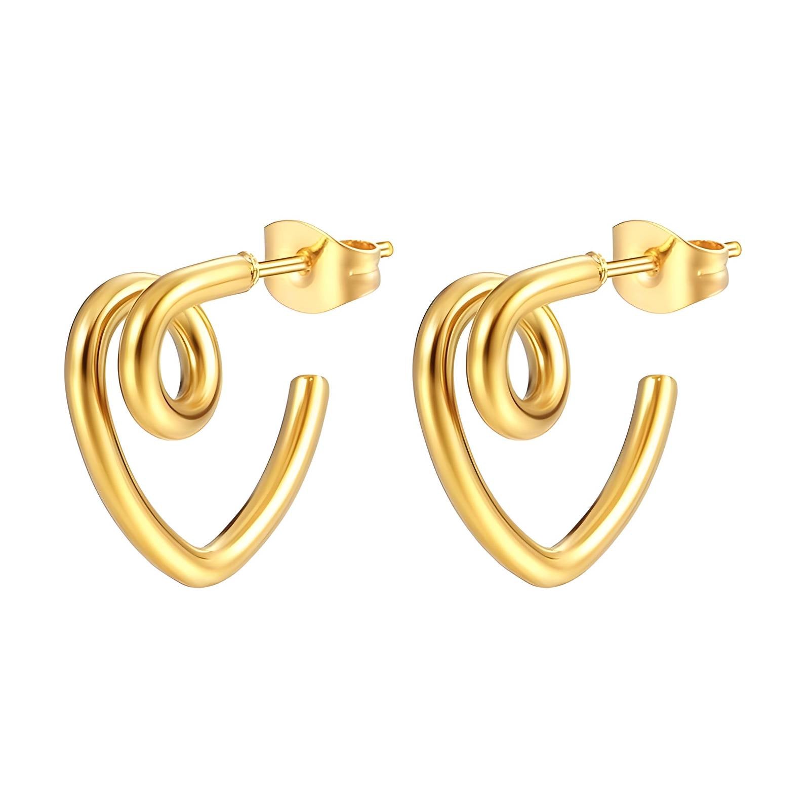 18K gold plated Stainless steel earrings, Intensity - ZION GLAM JEWELRY