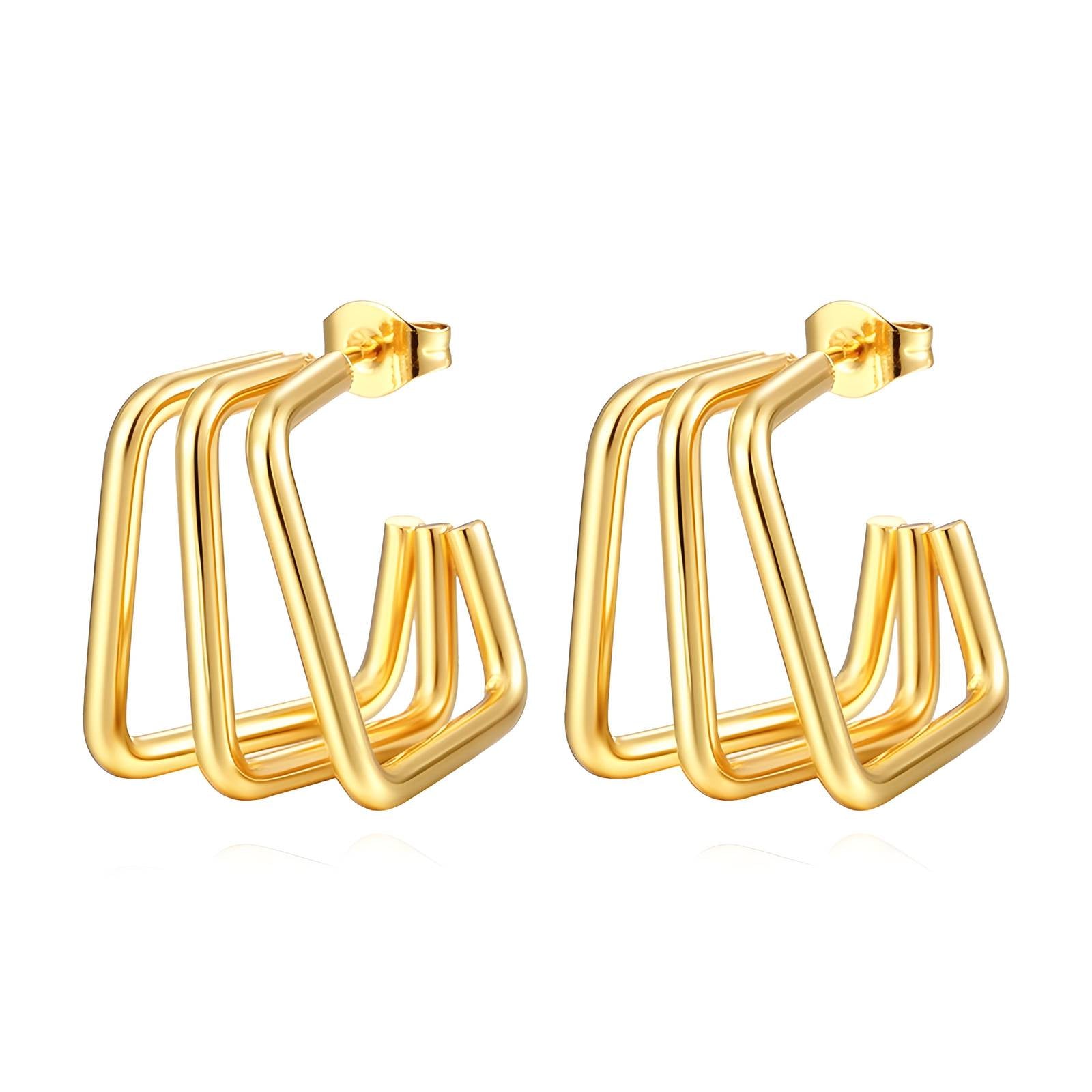 18K gold plated Stainless steel earrings, Intensity - ZION GLAM JEWELRY