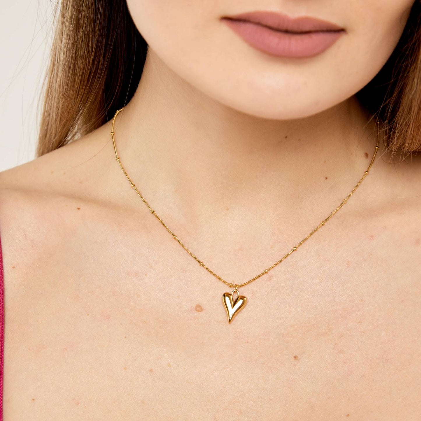 18K gold plated Stainless steel  Hearts necklace, Intensity - ZION GLAM JEWELRY