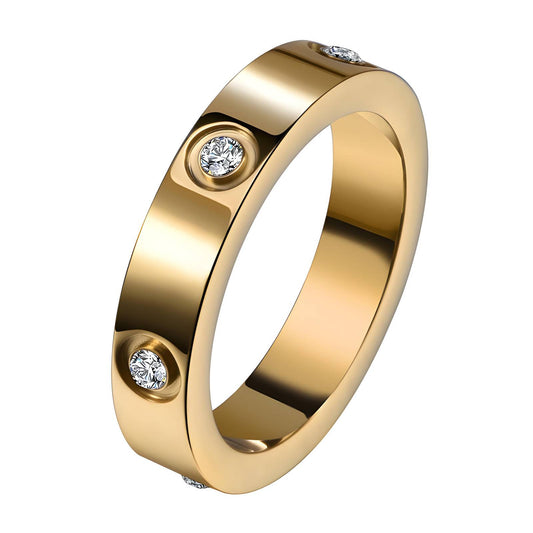 18K gold plated Stainless steel finger ring, Intensity - ZION GLAM JEWELRY