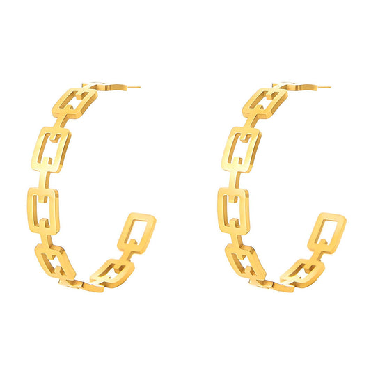 18K gold plated Stainless steel earrings, Intensity - ZION GLAM JEWELRY