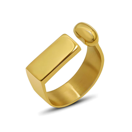 18K gold plated Stainless steel finger ring, Intensity - ZION GLAM JEWELRY