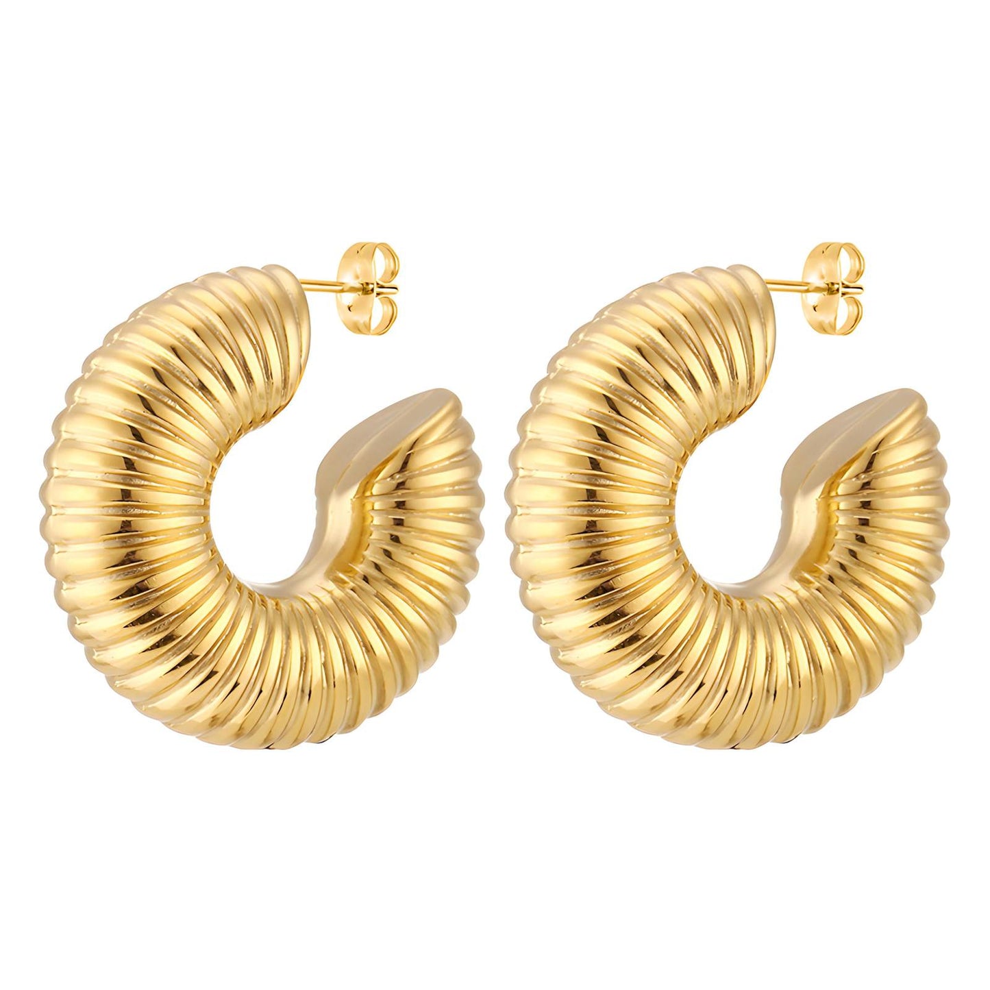 18K gold plated Stainless steel earrings, Intensity - ZION GLAM JEWELRY