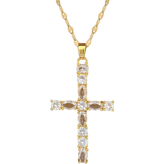 18K gold plated  Cross necklace/pendant - ZION GLAM JEWELRY