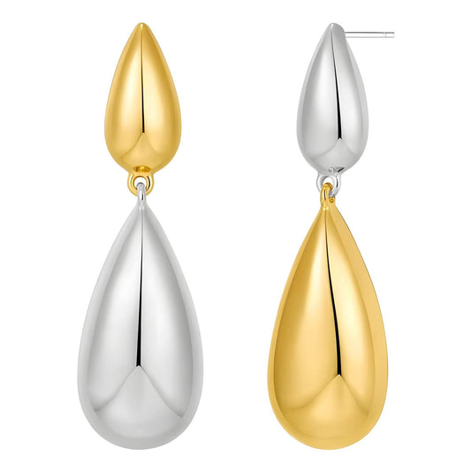 18K gold plated Stainless steel  Water drop earrings, Intensity - ZION GLAM JEWELRY