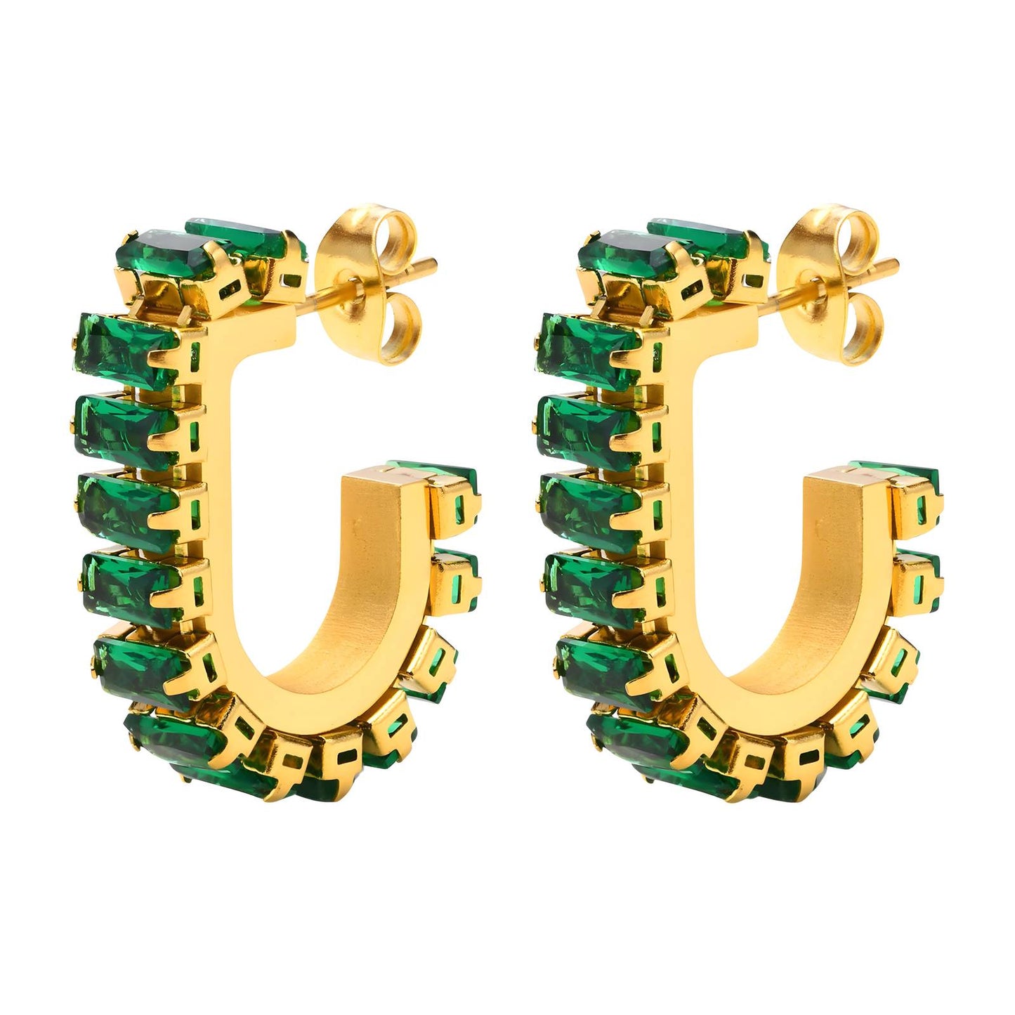 18K gold plated Stainless steel earrings, Intensity - ZION GLAM JEWELRY