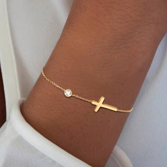 ✝️ Gold Cross Bracelet
